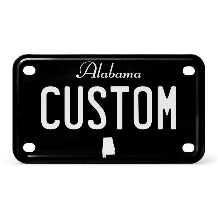 Alabama Mini Blackout Metal License Plate