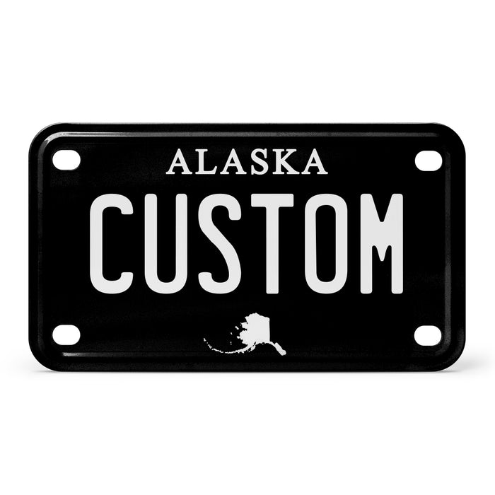 Alaska Mini Blackout Metal License Plate