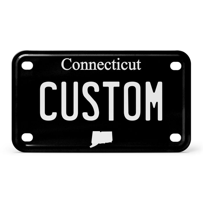 Connecticut Mini Blackout Metal License Plate
