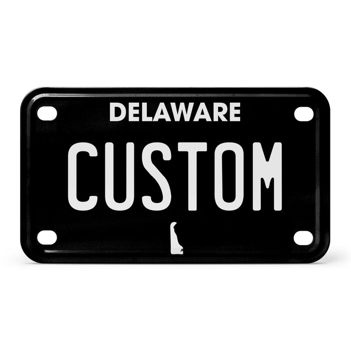 Delaware Mini Blackout Metal License Plate