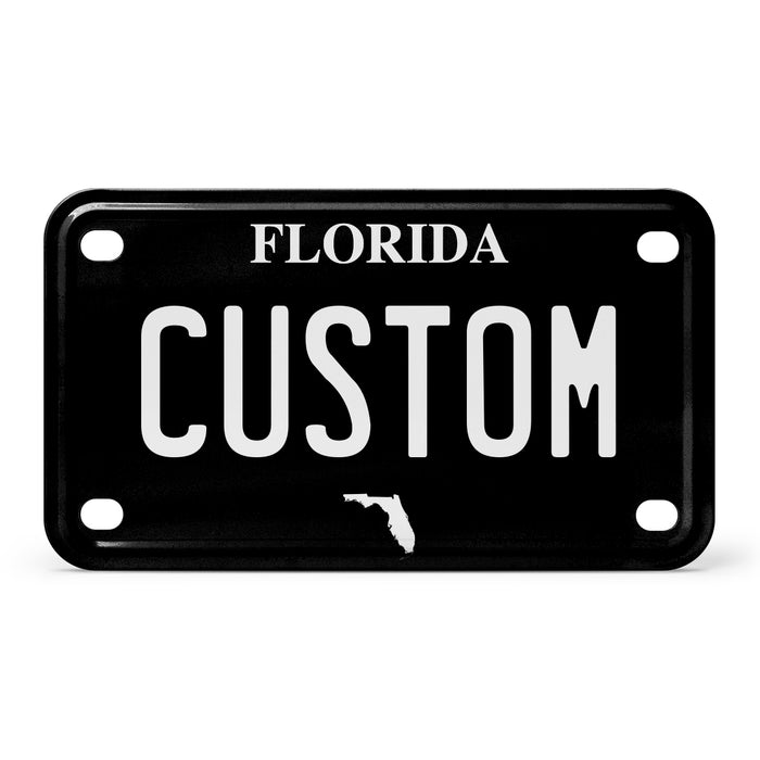 Florida Mini Blackout Metal License Plate