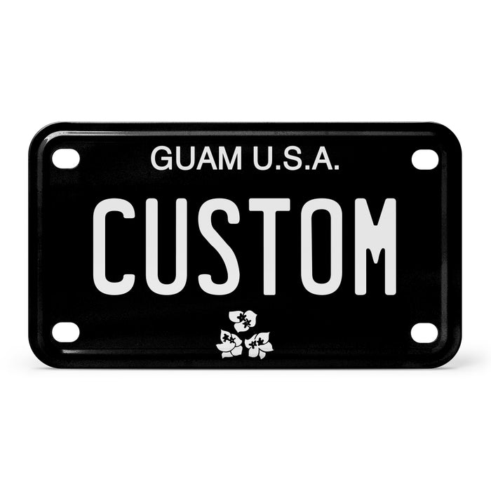 Guam Mini Blackout Metal License Plate