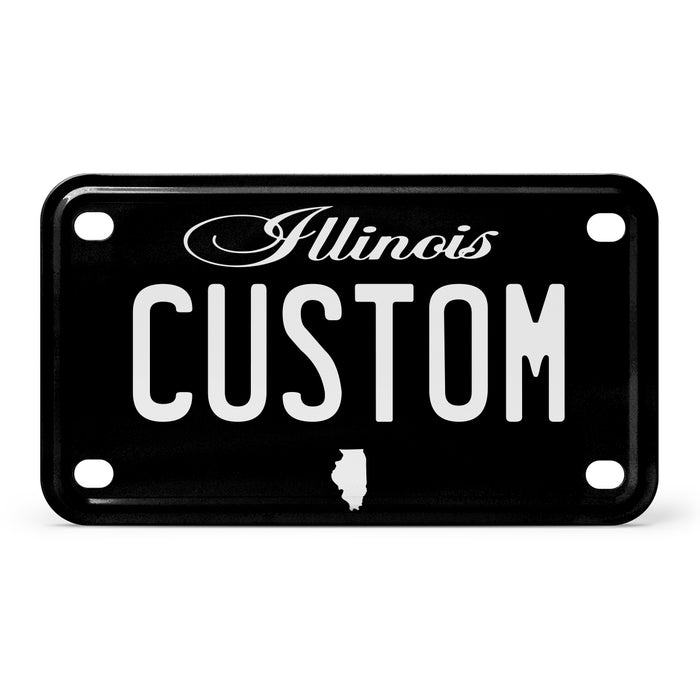 Illinois Mini Blackout Metal License Plate