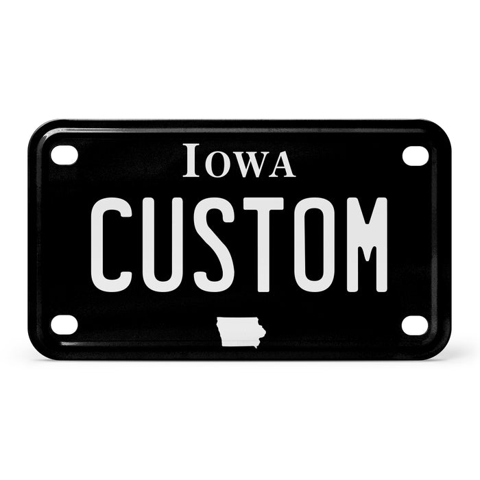 Indiana Mini Blackout Metal License Plate