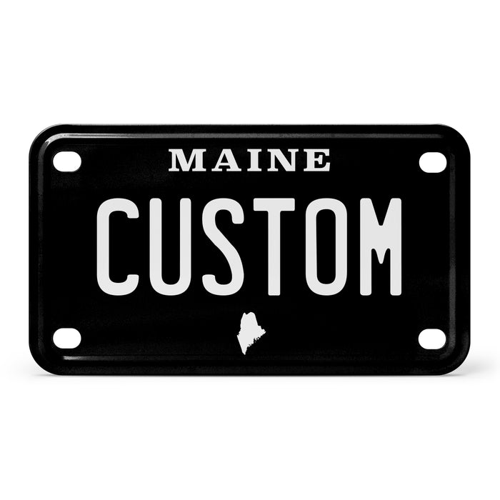 Maine Mini Blackout Metal License Plate