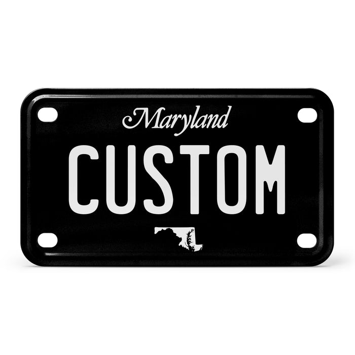 Maryland Mini Blackout Metal License Plate