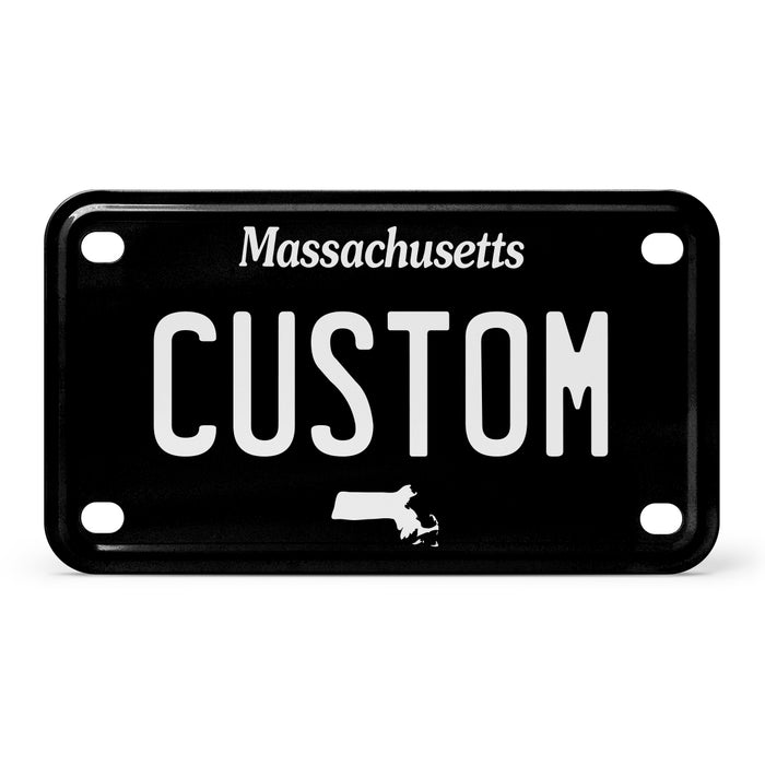 Massachusetts Mini Blackout Metal License Plate