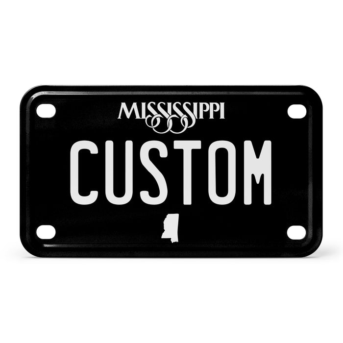 Mississippi Mini Blackout Metal License Plate