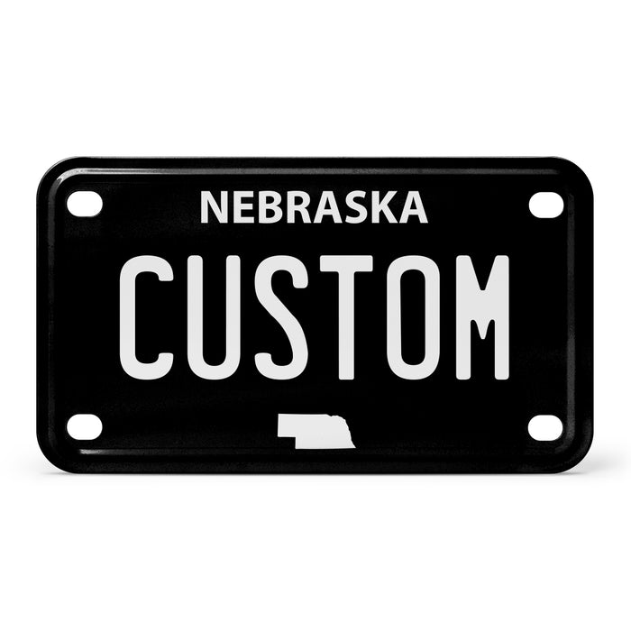 Nebraska Mini Blackout Metal License Plate