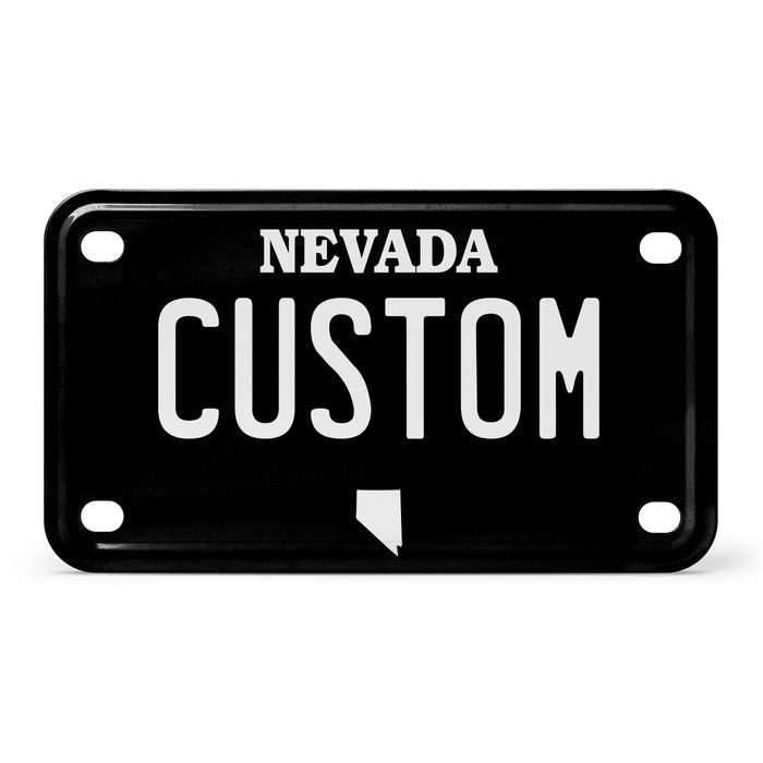 Nevada Mini Blackout Metal License Plate