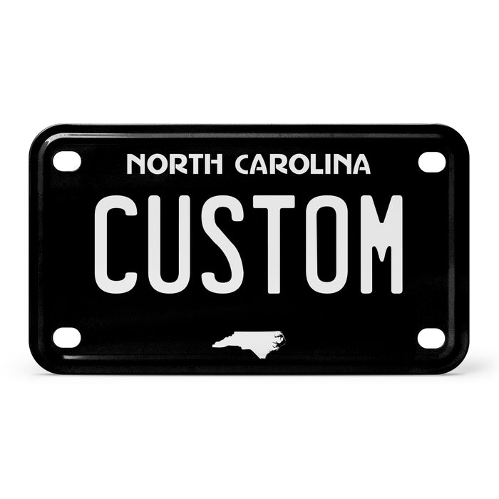 North Carolina Mini Blackout Metal License Plate