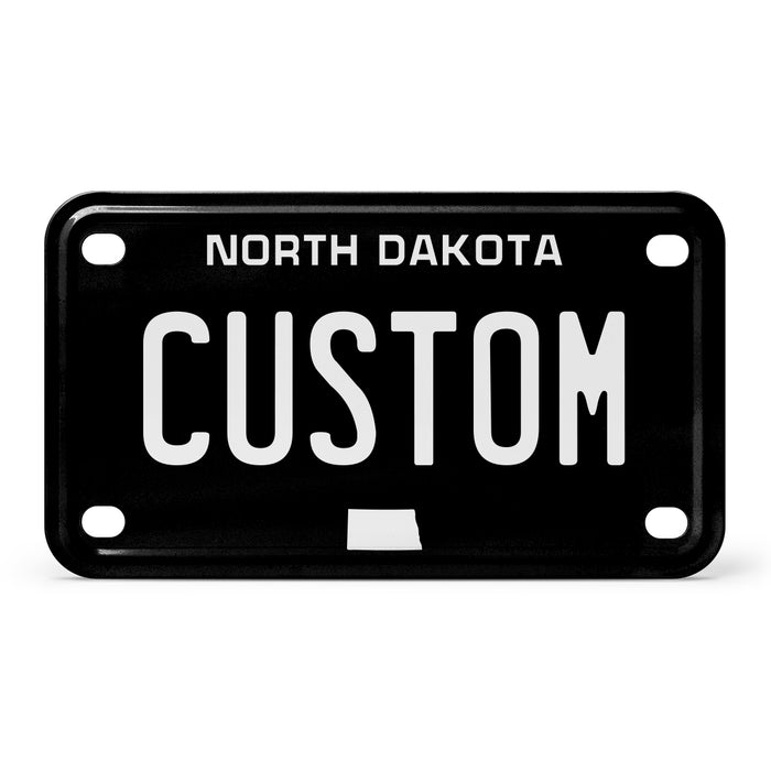 North Dakota Mini Blackout Metal License Plate