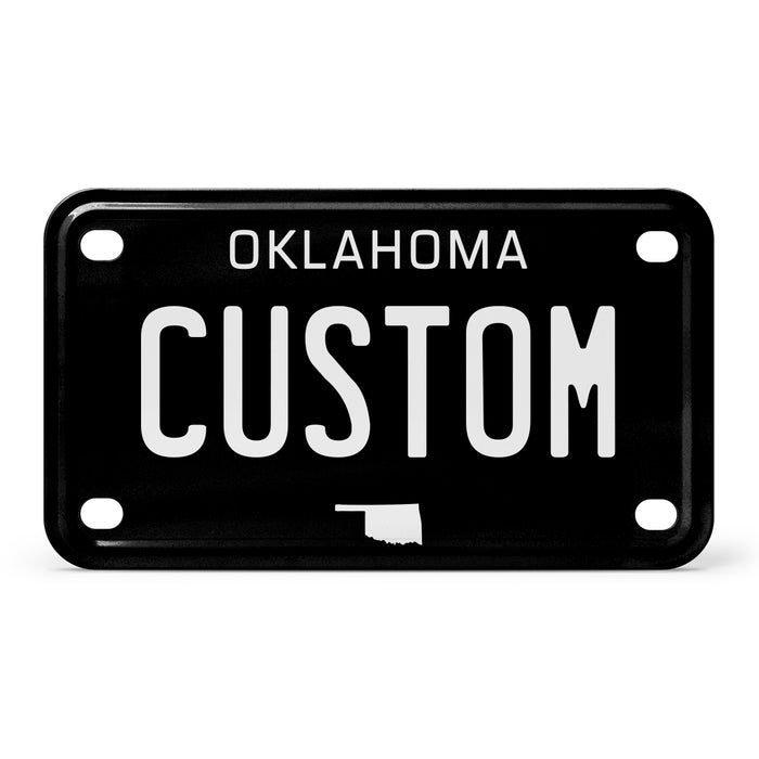 Oklahoma Mini Blackout Metal License Plate