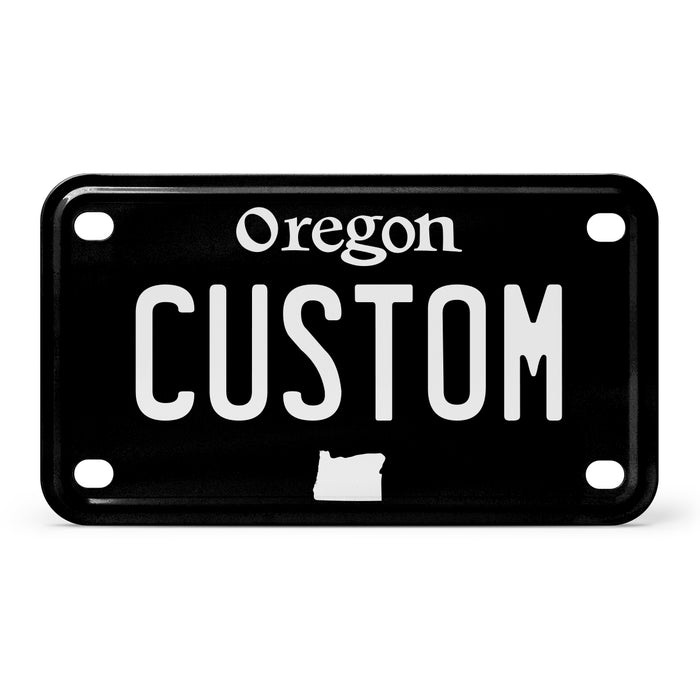 Oregon Mini Blackout Metal License Plate