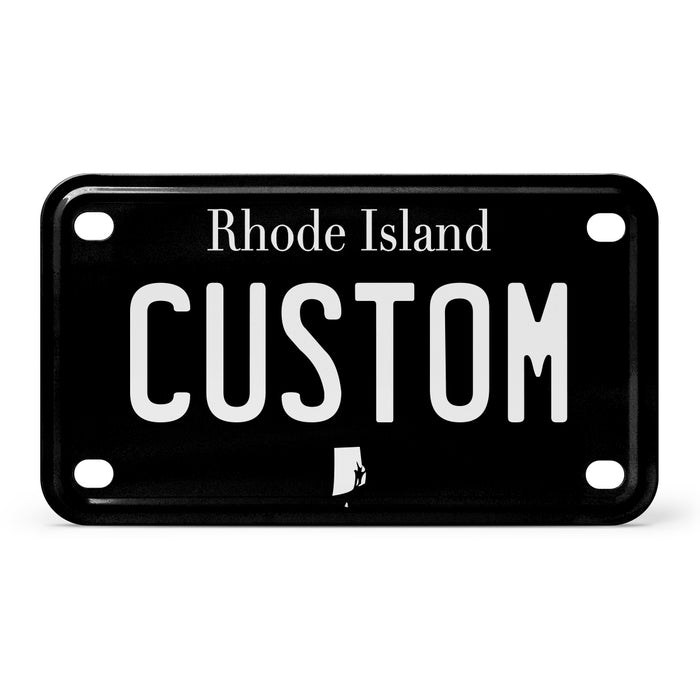 Rhode Island Mini Blackout Metal License Plate