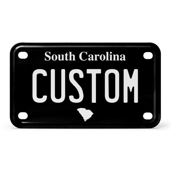 South Carolina Mini Blackout Metal License Plate
