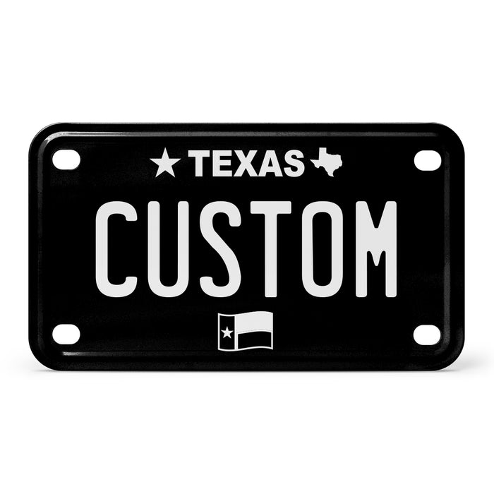 Texas Mini Blackout Metal License Plate