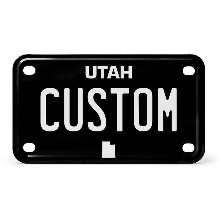 Utah Mini Blackout Metal License Plate