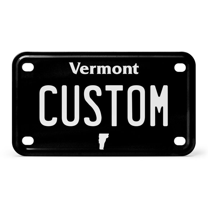 Vermont Mini Blackout Metal License Plate