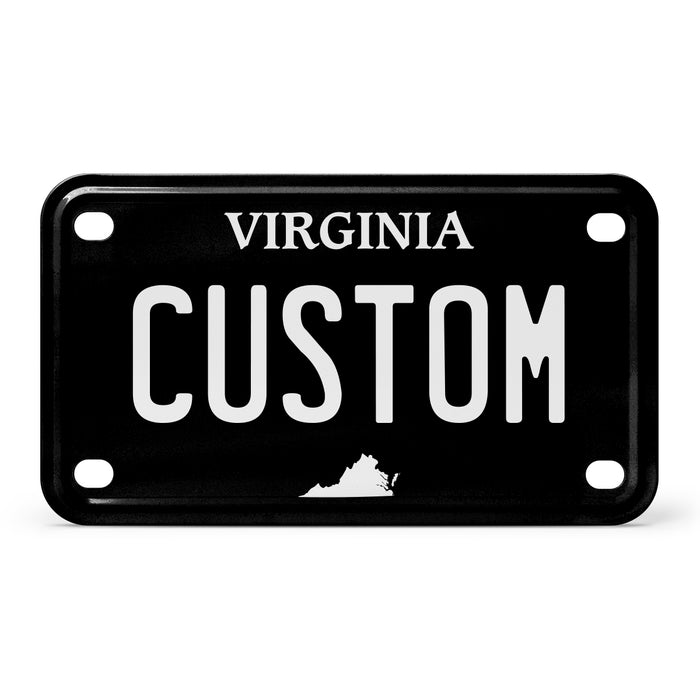 Virginia Mini Blackout Metal License Plate