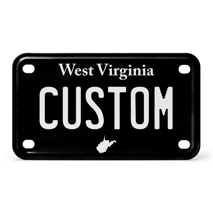 West Virginia Mini Blackout Metal License Plate