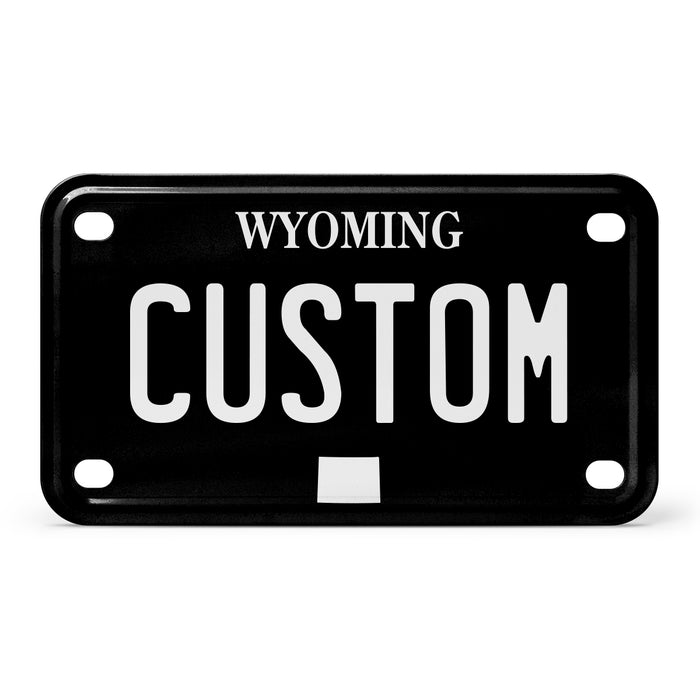 Wyoming Mini Blackout Metal License Plate