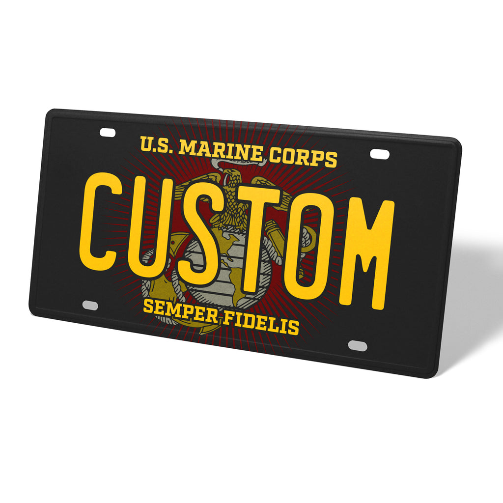 Marines Metal License Plate