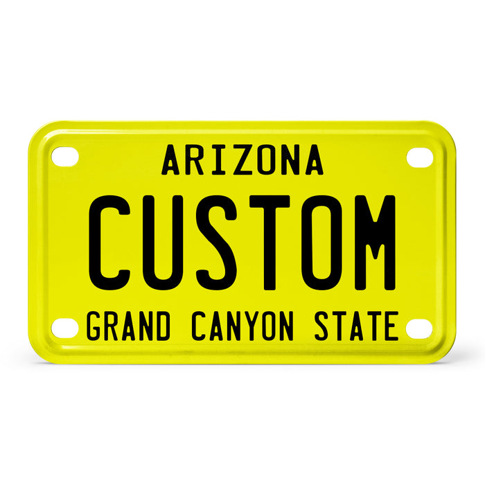 Arizona Yellow Mini Metal License Plate