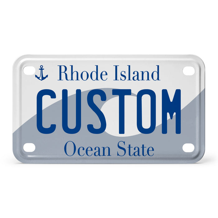 Rhode Island Mini Metal License Plate