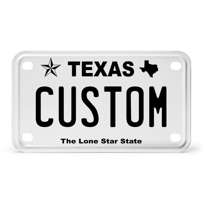 Texas White Mini Metal License Plate