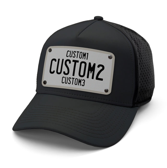 Gray & Black Universal License Plate Hat