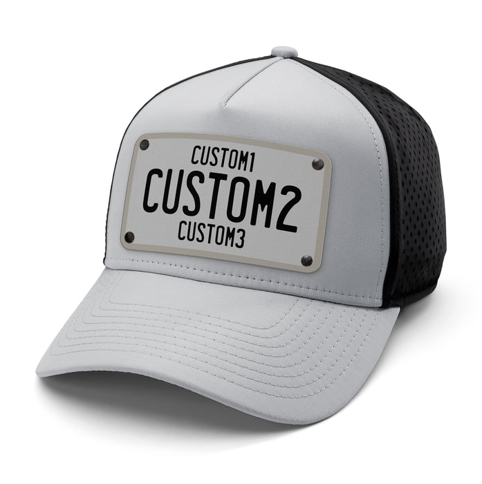Gray & Black Universal License Plate Hat