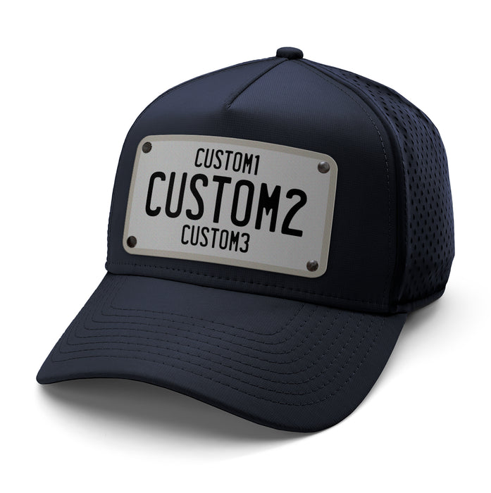 Gray & Black Universal License Plate Hat