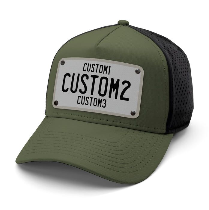 Gray & Black Universal License Plate Hat