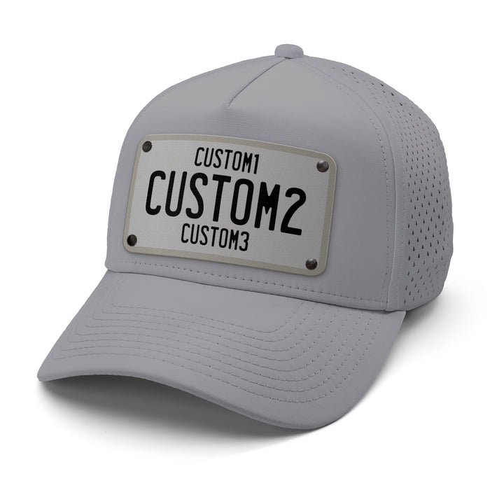 Gray & Black Universal License Plate Hat