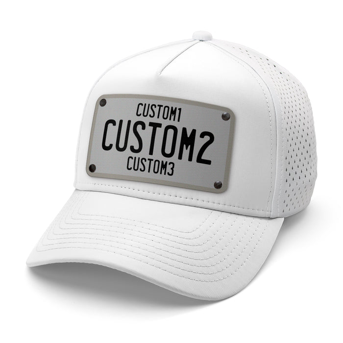 Gray & Black Universal License Plate Hat