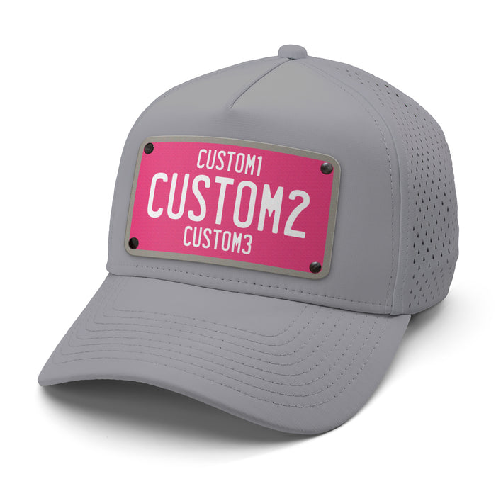 Pink & White Universal License Plate Hat