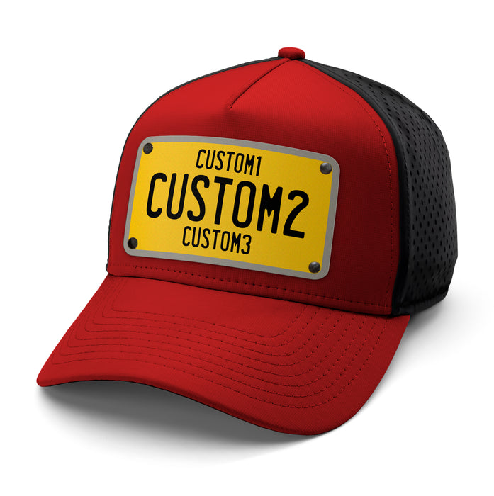 Yellow & Black Universal  License Plate Hat