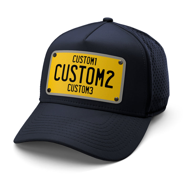 Yellow & Black Universal  License Plate Hat