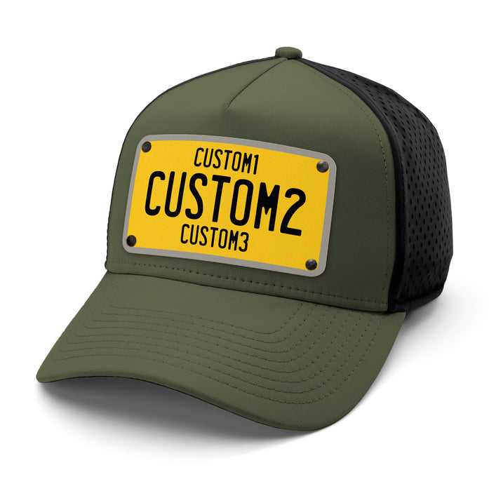 Yellow & Black Universal  License Plate Hat