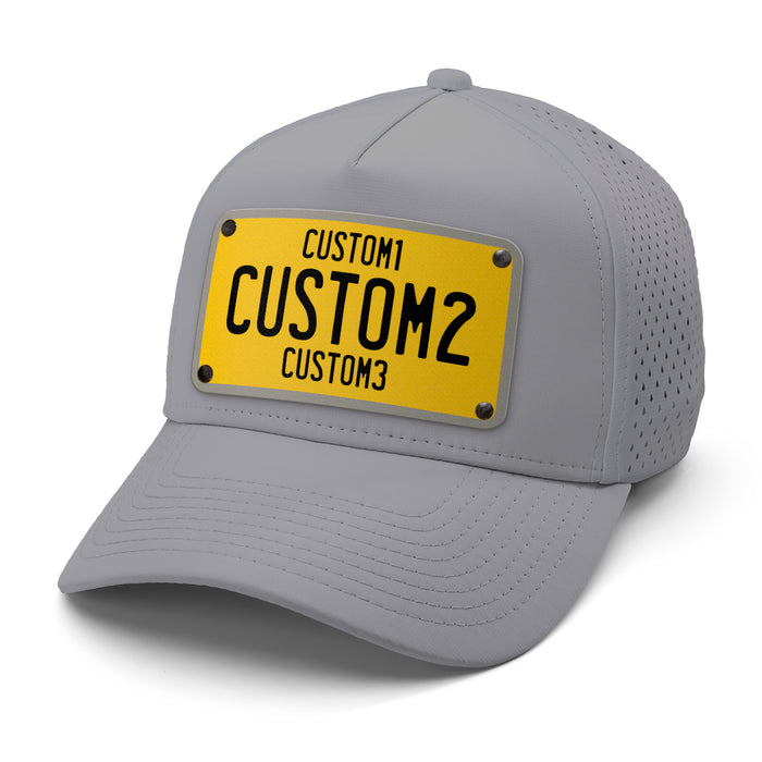 Yellow & Black Universal  License Plate Hat