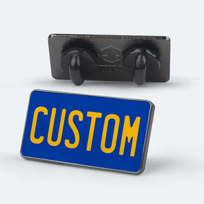 Blue Yellow Universal License Plate Enamel Pin