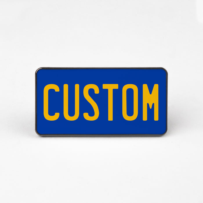 Blue Yellow Universal License Plate Enamel Pin