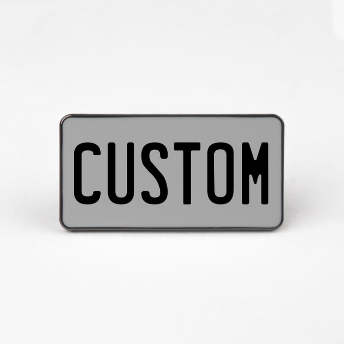 Gray Black Universal License Plate Enamel Pin