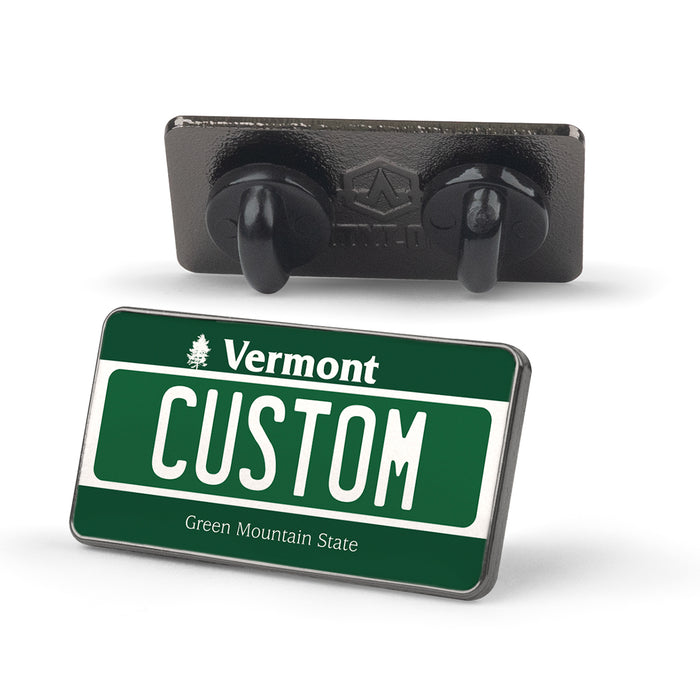 Vermont License Plate Enamel Pin