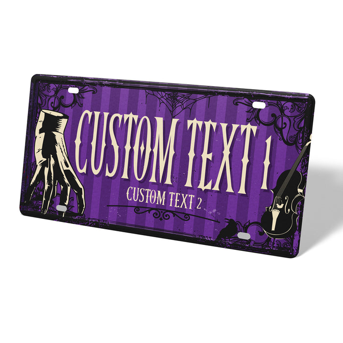 Wednesday Spooky Metal License Plate