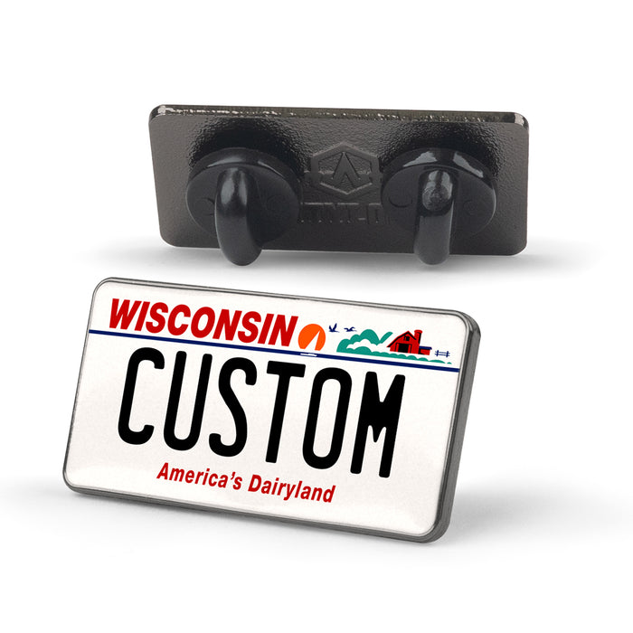 Wisconsin License Plate Enamel Pin