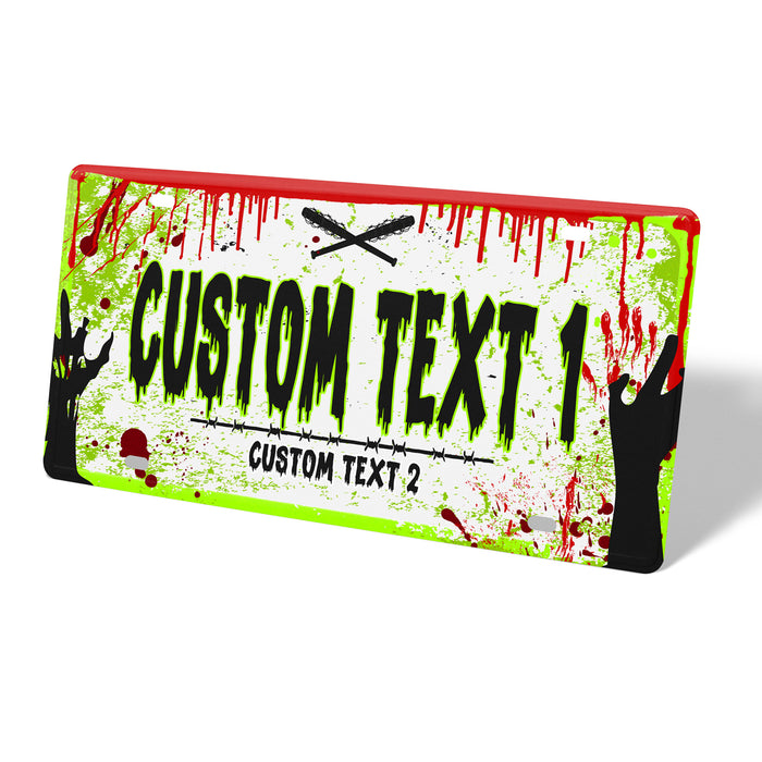 Zombies Spooky Metal License Plate