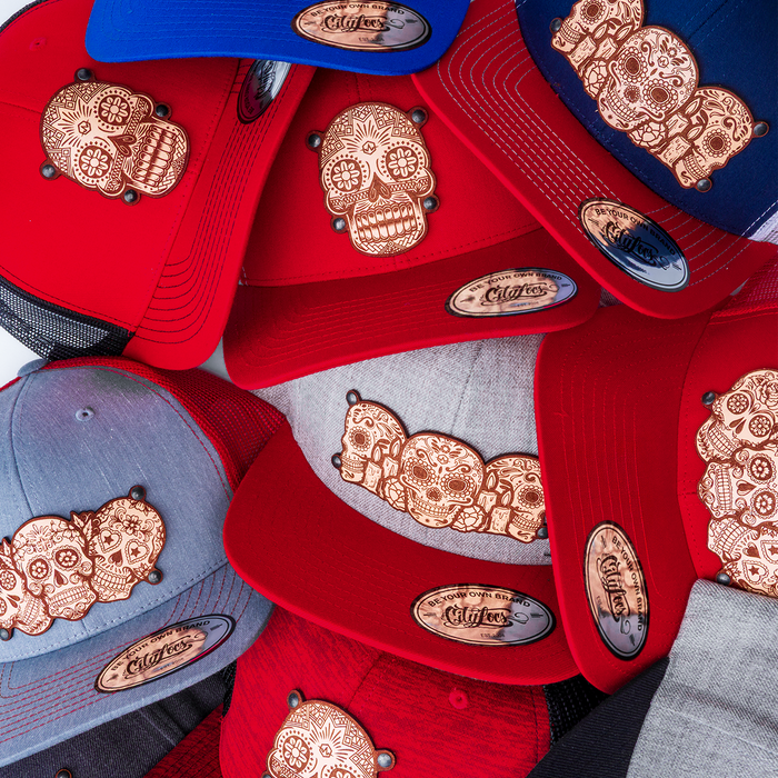 CityLocs Mystery Box – 3 Sugar Skull Leather Patch Hats + 2 Mystery Items