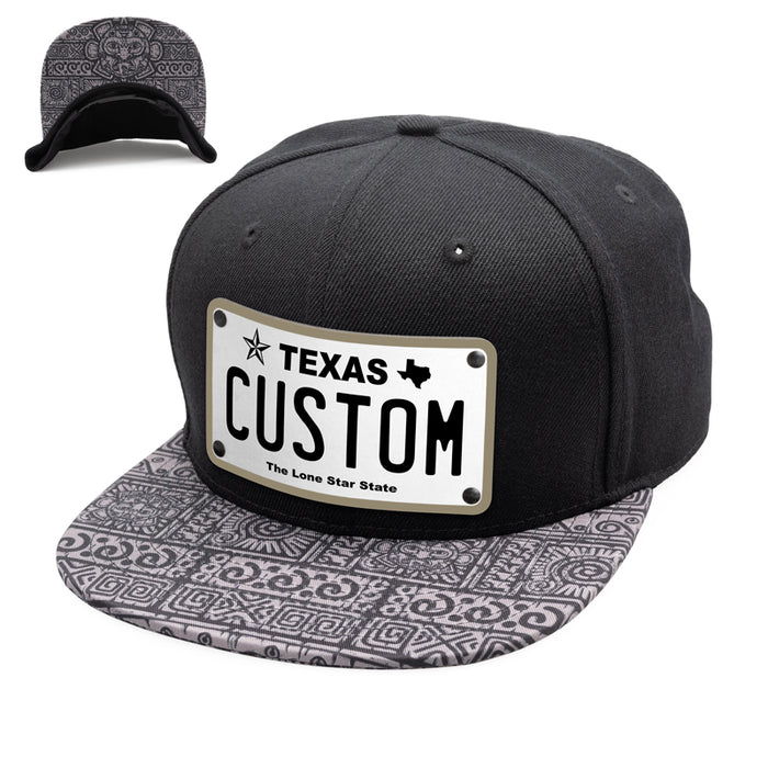 — White Texas Style Hat: Lone CityLocs Star Custom Show Your Plate